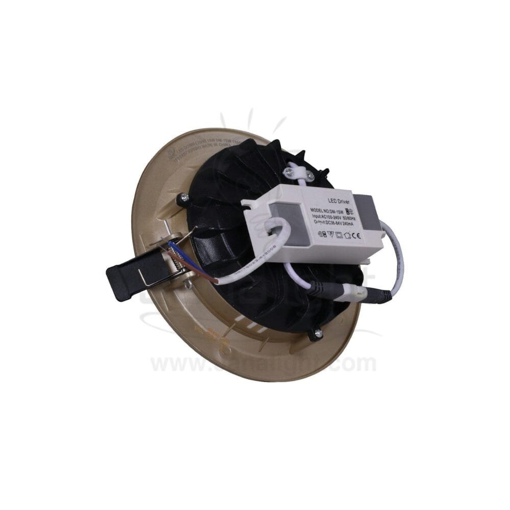 كشاف 15 وات كومبكت ابيض حلق شمباني جنى لايت plastic white compact 15 watt downlight